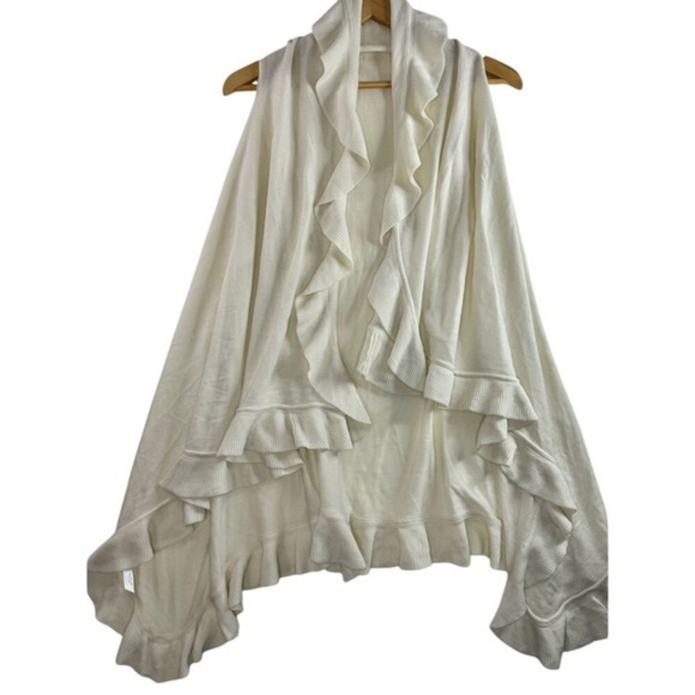 NWT Anthropologie O/S Cream Ruffle Cardigan‎ Cottagecore Boho Poetcore Layers